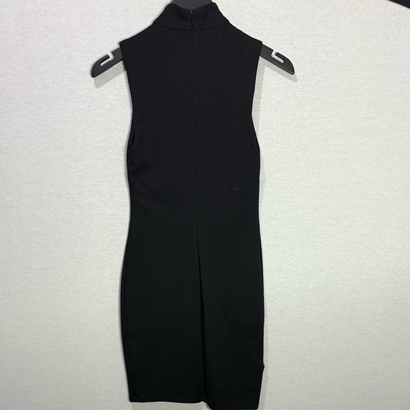 GUESS Black V-Neck Dress with Lace Up Choker Detail - Picture 2 of 5